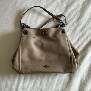 Coach Edie Turnlock shoulder bag / like new / F1748-36855 /gray leather